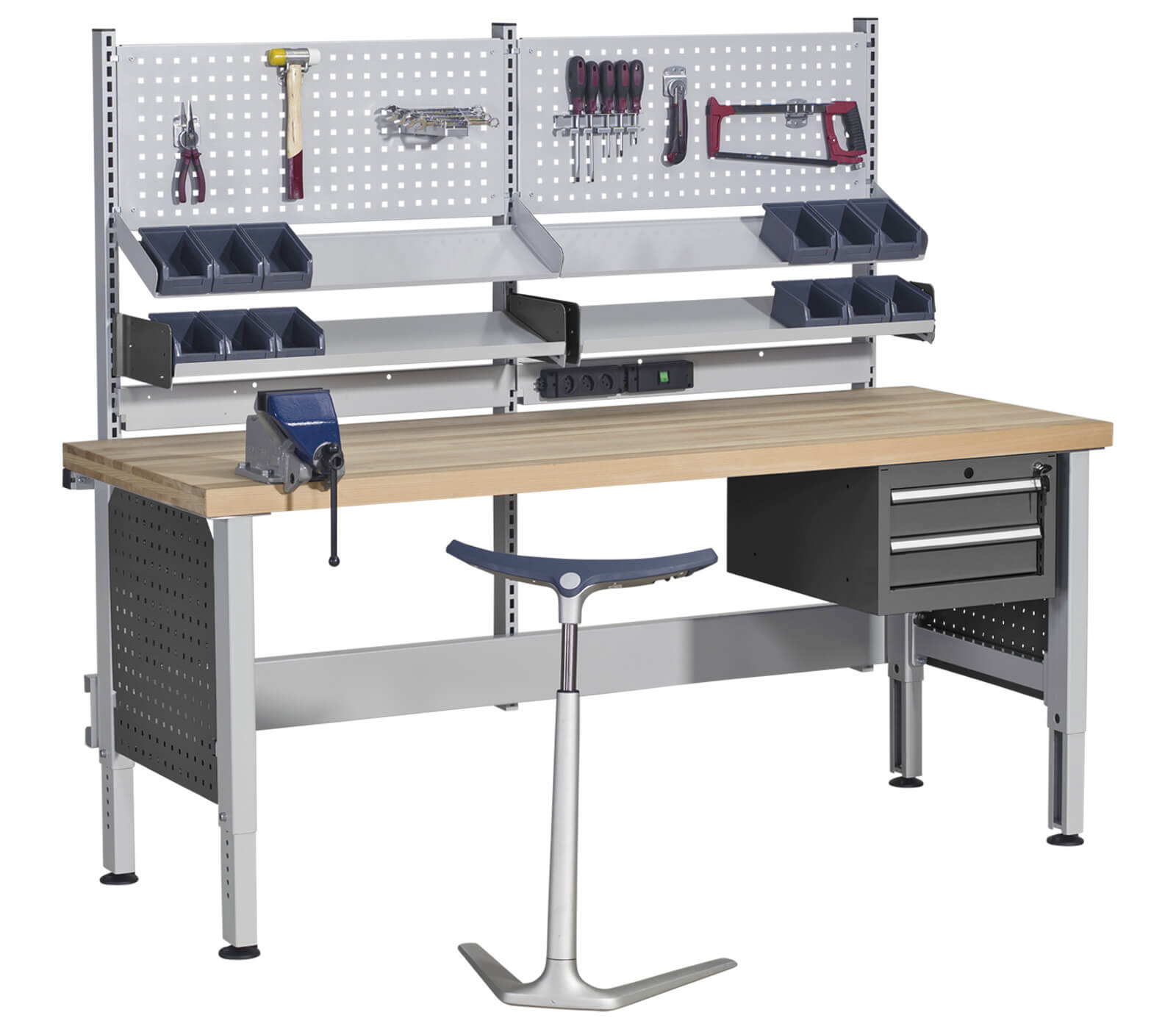 ERGO-Forte Montagetisch mit massiver Arbeitsplatte