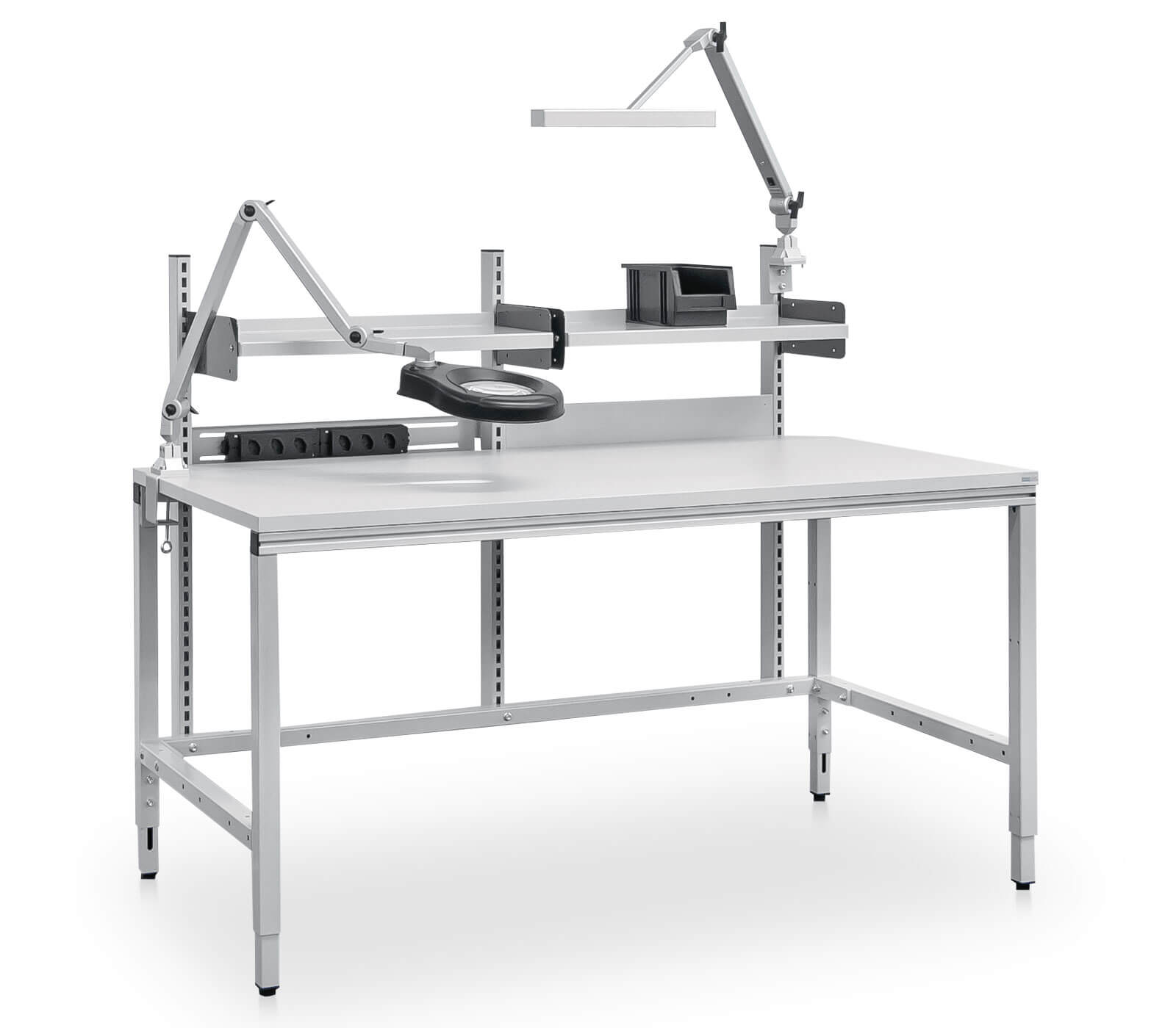 ERGO-line Arbeitstisch mit verschiedenen Beleuchtungsmöglichkeiten