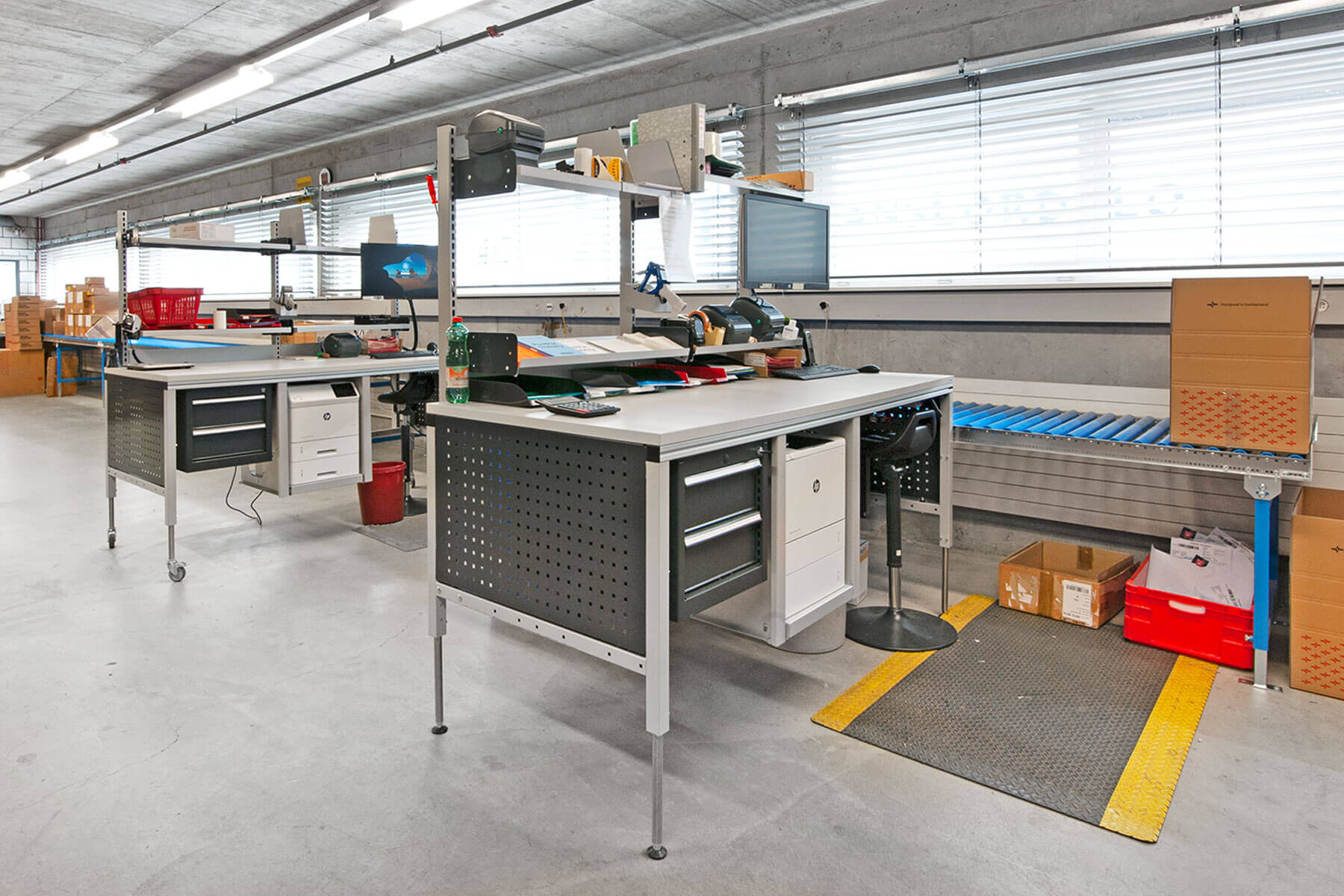 ERGO-line Packtische ERGO-Basic mit Schubladenblock und Druckerfach