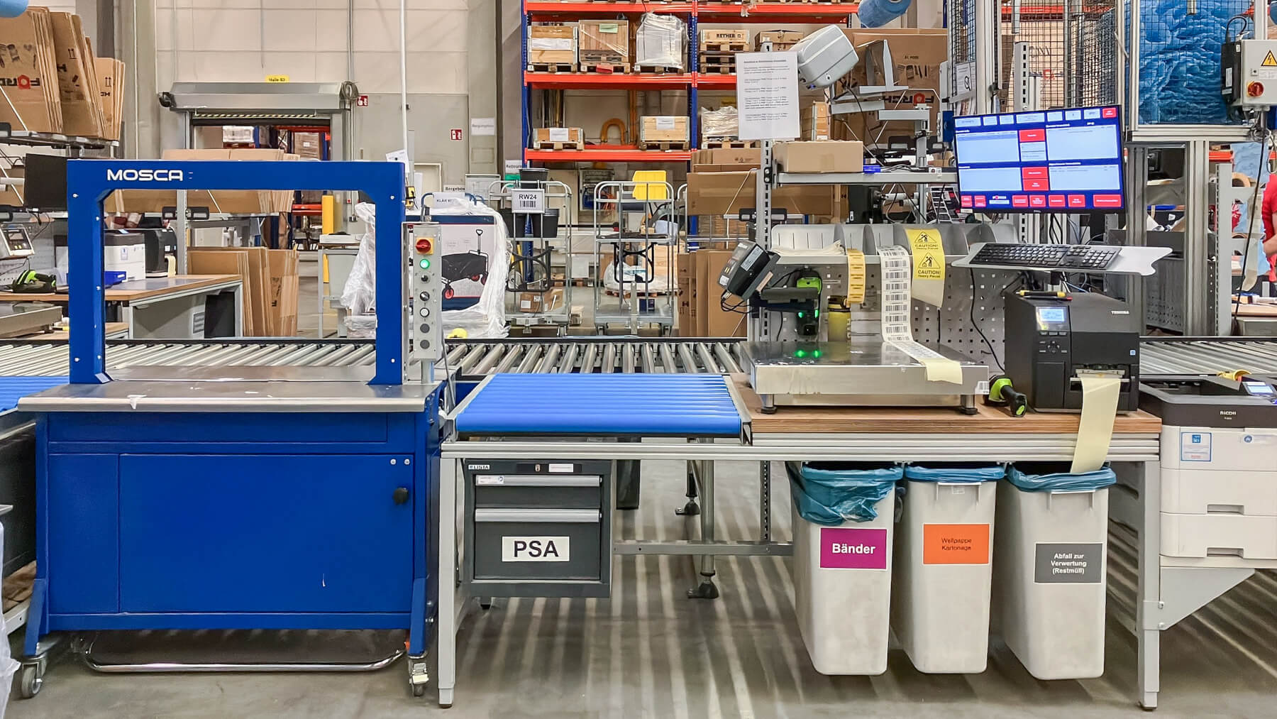 ERGO-line ERGO-Basic packing table with drawers, containers and IT storage units