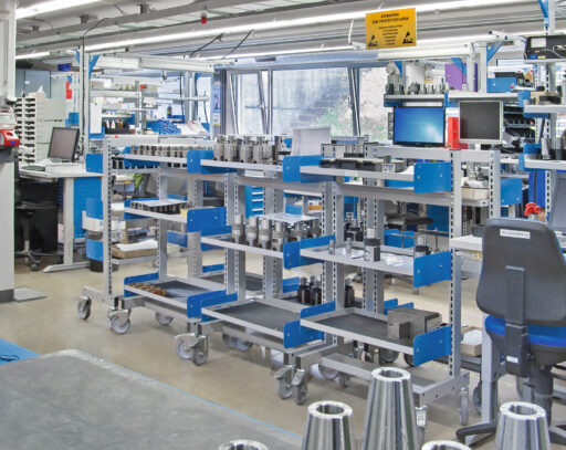 ERGO-line Transportwagen mit Ablageböden zur Materialaufbewahrung